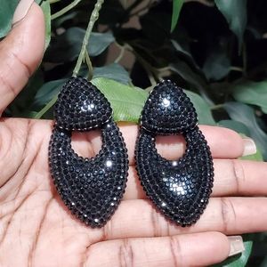 Vintage Black Studded Earrings